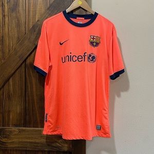 F.C BARCELONA 2009 2010 AWAY SHIRT FUTBOL SOCCER JERSEY NIKE SZ. L